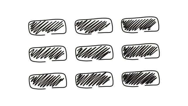 hand drawn rectangles on white background animation