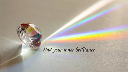 Crystal Prism Casting a Rainbow Spectrum