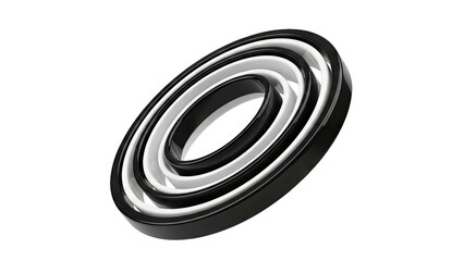 Fototapeta premium Concentric Oval Shapes in Black and White