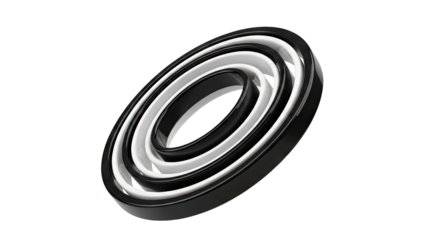 Concentric Oval Shapes in Black and White