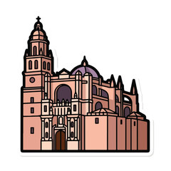 Fototapeta premium Ancient architectural structure with domes and towers