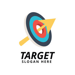 Abstract Target Board with Arrow Hitting Bullseye