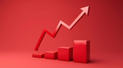 Consistent upward trend in business and finance visualized with a dynamic bar chart