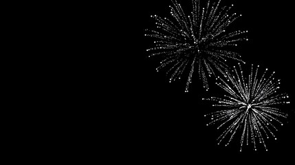 Fototapeta premium New Year fireworks background image, New Year celebration, Spring Festival fireworks, pure black background