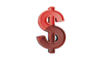 Obraz premium 3D Red Dollar Sign