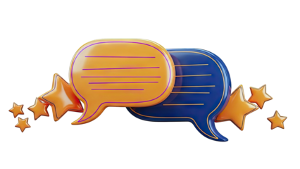 3D Speech Bubbles with Stars