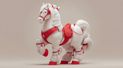 New Year's White Horse, Year of the Horse, Horse Year Mascot, Year of the Horse (Benmingnian)