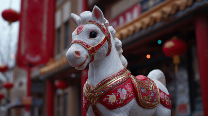 New Year's White Horse, Year of the Horse, Horse Year Mascot, Year of the Horse (Benmingnian)