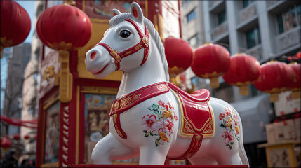 New Year's White Horse, Year of the Horse, Horse Year Mascot, Year of the Horse (Benmingnian)