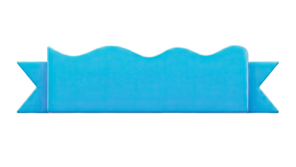 Blue Wavy Ribbon Banner