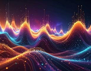 Vibrant Data Waves - A Visual Representation of Information Flow.