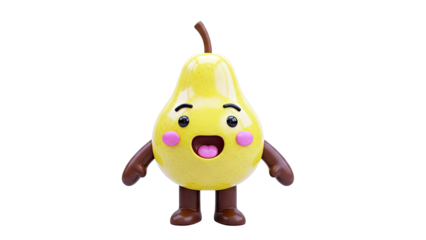 Happy Cartoon Pear Character