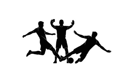 Vector illustration of a black silhouette group featuring men, women, and a boy jumping and dancing in a sports exercise evolution
