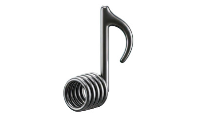 3D Black Musical Note with Spiral Base