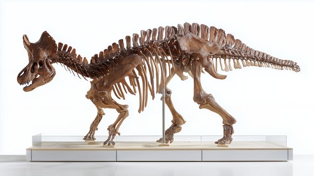 Prehistoric Dinosaur Fossil Skeleton Walking Pose

