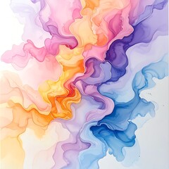 Abstract watercolor explosion with flowing pastel hues, soft edges and dreamy texture creates a calming visual flow