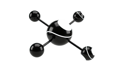 Abstract Molecule Model with Black and White Spheres