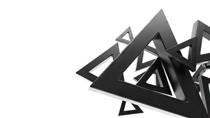Abstract Black Triangles on White Background