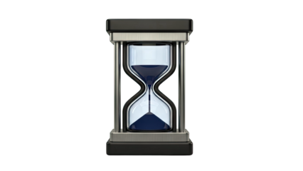Modern Hourglass with Dark Blue Sand
