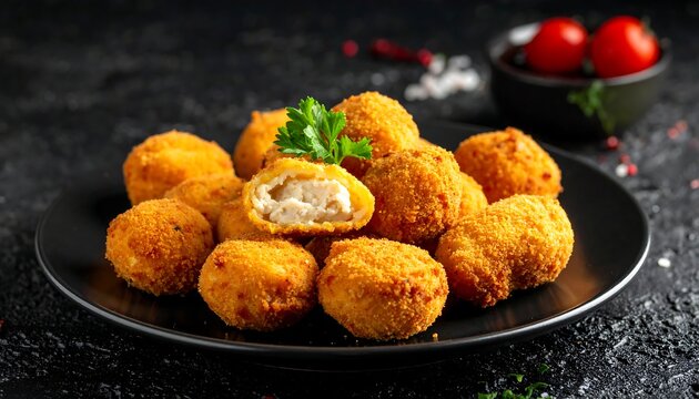 Crispy fried chicken bites on a plate
