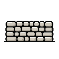 A gray brick wall with black outline