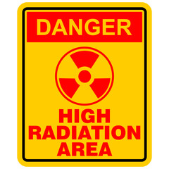 Danger, High radiation, sign vector
