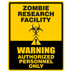 Zombie research facility, sign vector
