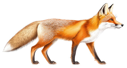Obraz premium Adorable Red Fox Sitting Gracefully in a Lush Natural Environment with Detailed Fur Texture