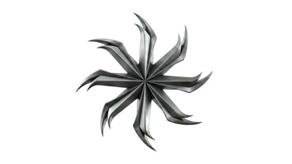 Abstract Black Starburst Motif