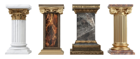 Naklejka premium Elegant Display Stands for Visual Themes in Architecture and Design Concepts