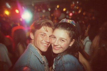 A Night of Joyful Connection: Celebrating Friendship and Fun at a Vibrant Dance Party Under Colorful Lights