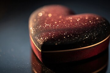 A Captivating Heart-Shaped Box Radiating Sparkles: Perfect for Romantic Gifts and Special Occasions