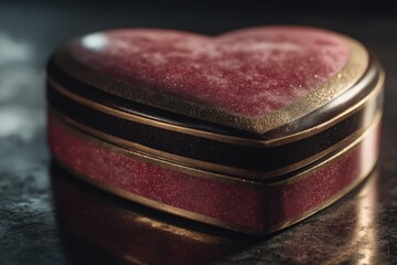 A Timeless Treasure: The Elegance of a Heart-Shaped Box Captured in Soft, Romantic Lighting for Celebrations of Love and Affection