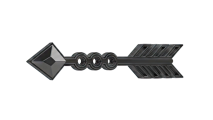 Black Geometric Arrow Symbol with Three Rings