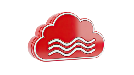 Red cloud icon with wavy lines