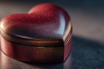 A Heartfelt Gift: A Close-Up of a Sparkling Heart-Shaped Box Perfect for Cherished Memories and Special Occasions