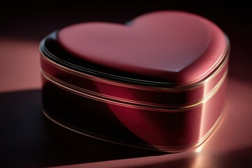 A Heartfelt Treasure: An Elegant Heart-Shaped Box Capturing Love and Memories in Stunning Light and Shadow, Perfect for Valentine's Day or Special Occasions