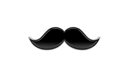 Glossy Black Mustache Icon