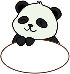 panda with a blank sign