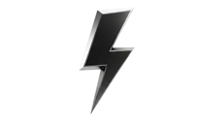 Black lightning bolt emblem