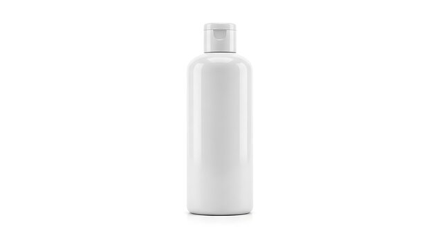 White plastic cosmetic bottle with flip cap white bottle plastic bottle empty bottle