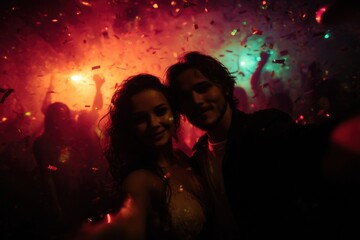 Celebrating Life: A Vibrant Night of Joy, Dance, and Connection Amidst a Kaleidoscope of Colors and Energetic Vibes in a Lively Party Atmosphere