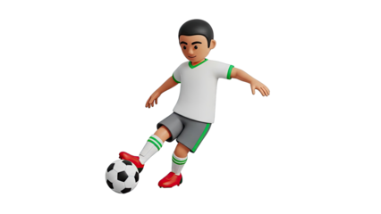 Cartoon Soccer Player Kicking Ball