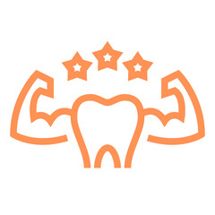 Strong tooth dental logo template vector