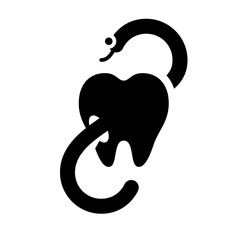 Dental logo with tooth and snake logo template vector