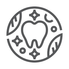 Minimal dental logo template vector line outline