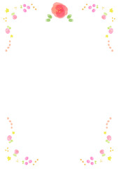 花と星のカラフルなフレーム背景