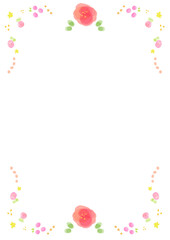 花と星のカラフルなフレーム背景