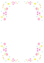 花と星のカラフルなフレーム背景