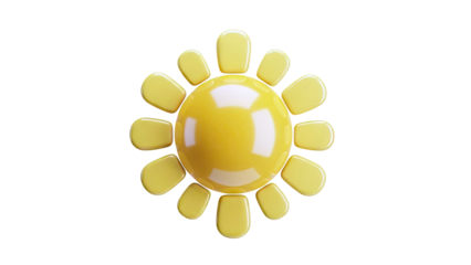 3D cartoon sun icon